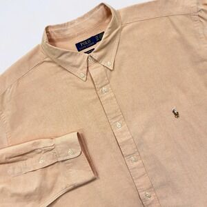 Polo Ralph Lauren Shirt Men's 3XB Big Peach Oxford Button Down Long Sleeve